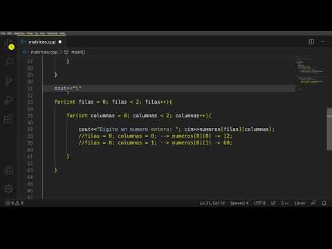 Llenar una matriz[][] C++ - YouTube