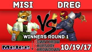 DTT #51 - Misi (Fox, Luigi) VS. Dreg (C. Falcon) - SSBM Winners Round 1 - Melee