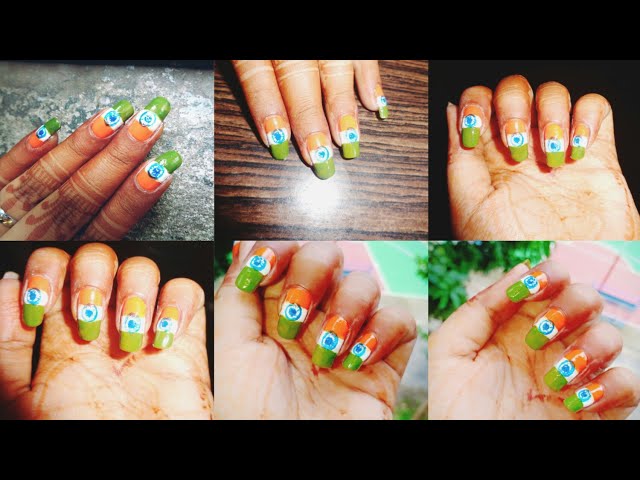 Indian Independence Day Nail Art