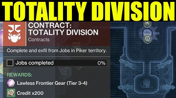 Destiny 2 - complete and exfil from jobs in piker territory ( Pikers, Tharsis, Totality)