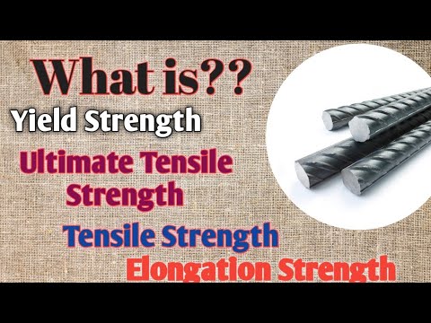 What is Yield strength,Ultimate Tensile strength, Tensile strength Elongation Strength.