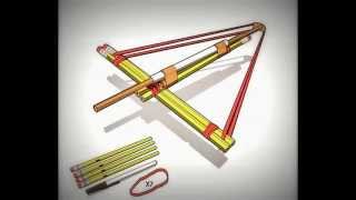 как сделать арбалет из карандашей и ризинок