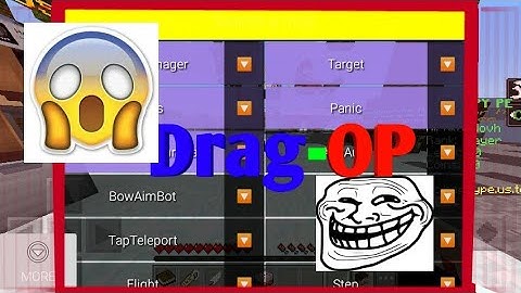 OP HACK IN MCPE | Drag-OP Hack | 1.8 | Aimbot , Hitbox , Flight And much more...