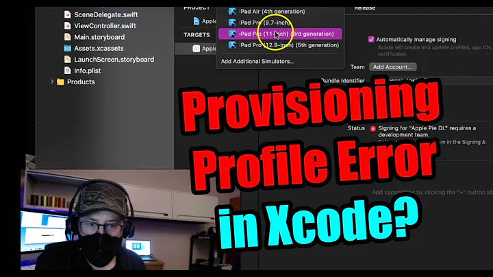 Provisioning Profile Error in Xcode