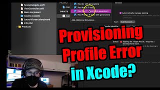 Provisioning Profile Error in Xcode