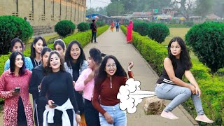 FUNNY WET FART Prank on Girls Part-91 😂! N2o Shreya