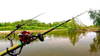 Fishing BRUSHPILES in a Small River!! (Low Water)