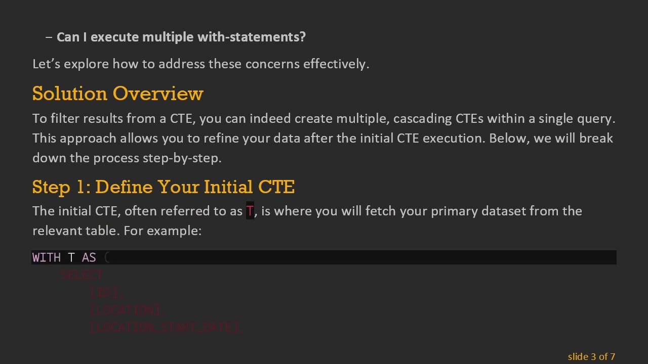 Mastering SQL CTEs: How to Filter Results for Effective Reporting