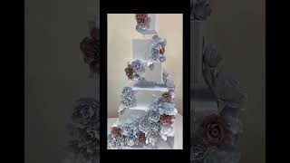 PASTEL FALSO CON FLORES PARA BODA