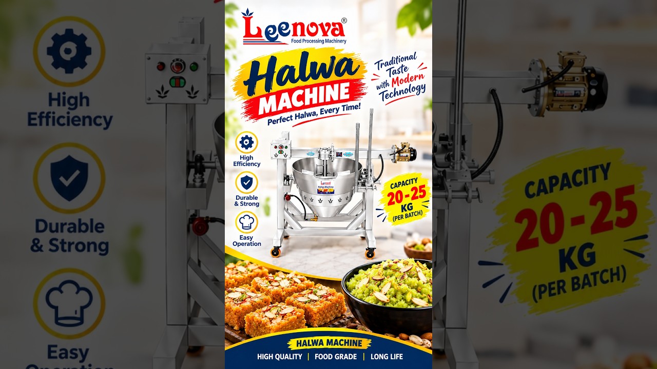 HALWA MACHINE #HalwaMachine #HalwaMakingMachine #HalwaManufacturing #foodprocessingequipment by Leenova Kitchen Equipments Pvt Ltd