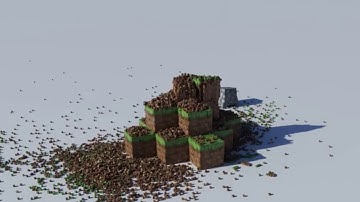 Minecraft Block Destruction with Realistic Physics (BACKWARDS)