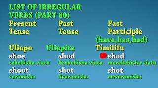 Jifunze Kiingerezairregular Verbs 80