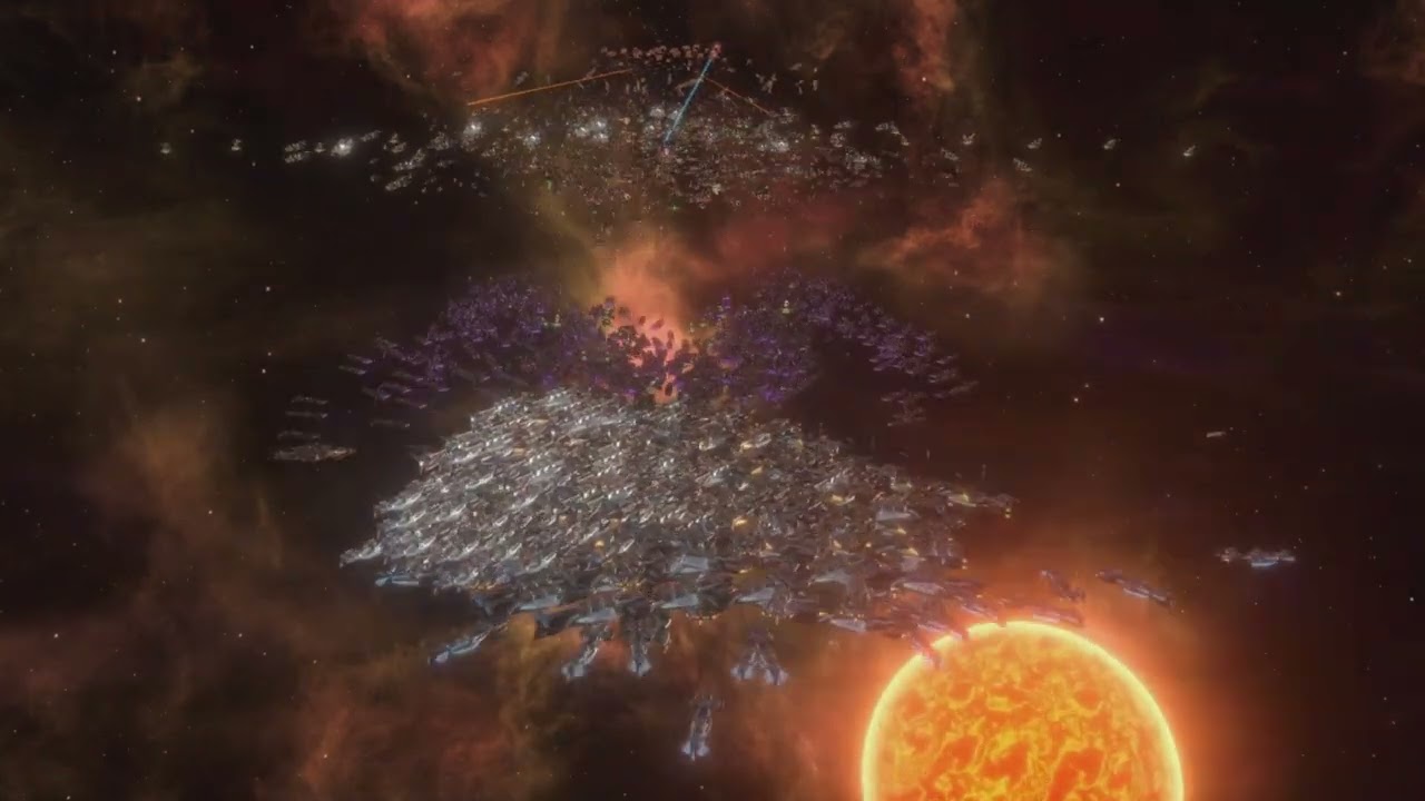 Stellaris : 58Millions👀 Fleet  Brutal Prethoryn Scourge VS my fleet 3Millions😅+ strong vassal🫡