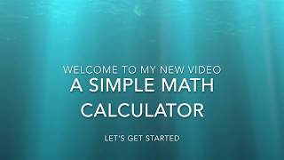 a simple math calculator using Arduino Uno