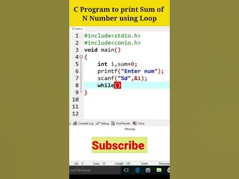 C Program to Print Sum of N Number Using Loop #shorts #clanguage - YouTube