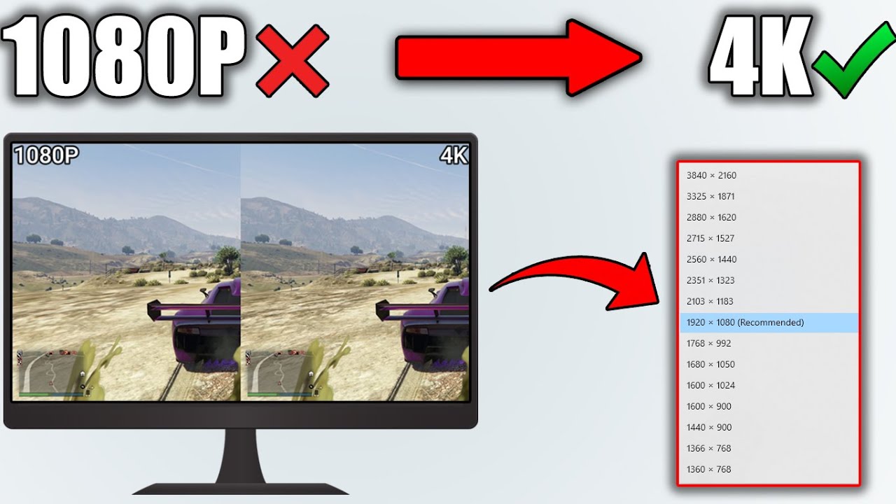 How To Run Games At 4K And 2K On 1080P Monitor (Nvidia) And Direct  Comparison - Youtube