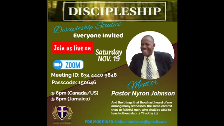 Discipleship Studies with Pastor Nyron Johnson