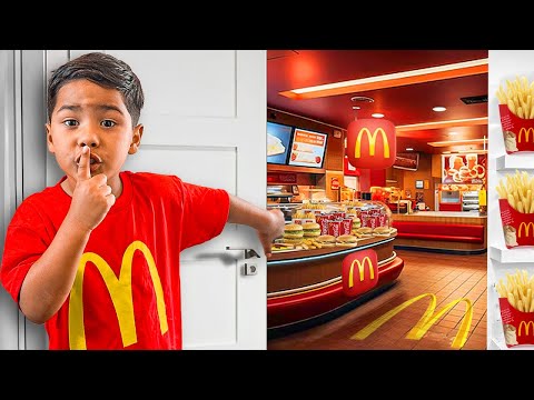 I Built a SECRET McDonald’s In Our House!