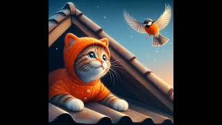 Cute cat and a bird story #cats