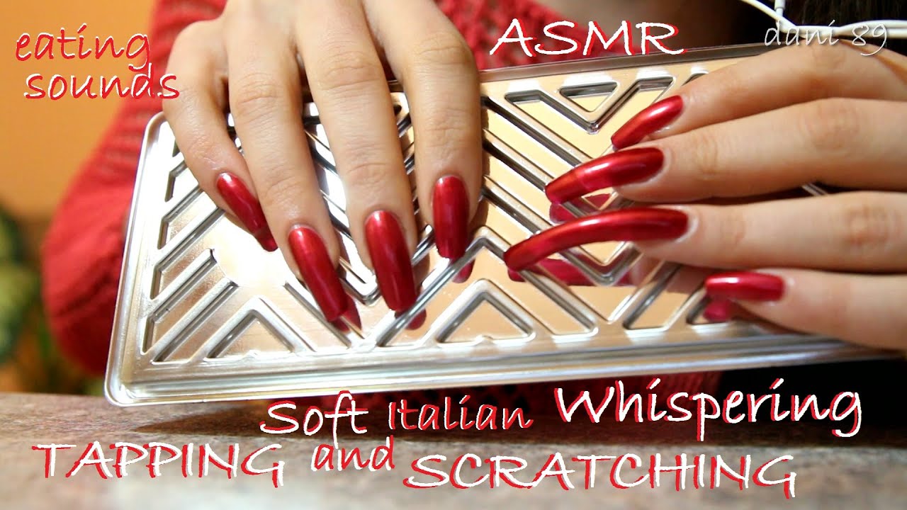 🎤 ASMR: Soft Italian Whispering ❤️ TAPPING, SCRATCHING and eating Sounds!