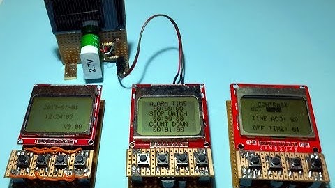 Nokia 5110 LCD Powered With Coin Cell or Solar Charged Super Capacitor