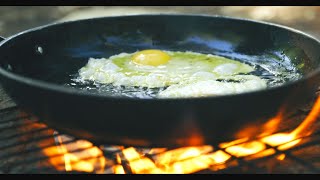 4K Eggs Fry In Pan On Open Fire Cooking Free Stock Video Footage No Copyright 