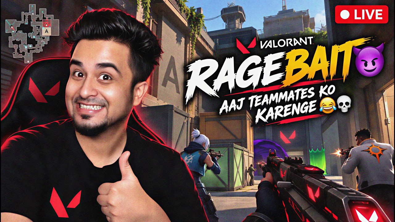 🔴 AAJ TEAMMATES KO RAGEBAIT KARENGE 😂💀 | VALORANT LIVE (!Clip)