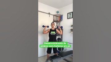 Desenvolvimento de ombros com halteres em pé - Prof. Matheus Gomes #shorts