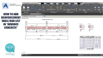 How to add Reinforcement Table/Bar List in Advance Concrete