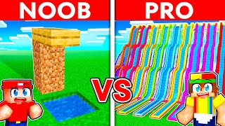 NOOB vs PRO: WATER PARK Build Challenge in Minecraft!