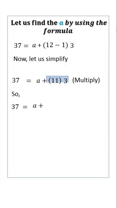 a12=37,d=3, find a ,S12#shorts #ap#cbseclass10 #sslcmaths