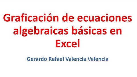 18 tabulación de ecuaciones algebraicas para su graficación en libros de Excel,