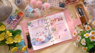 sub)Spring Flower 다이어리 꾸미기🌷 Art Journal With Me