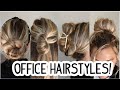 QUICK HAIRSTYLES FOR WORK WHEN YOU'RE RUNNING LATE! Medium & Long Hairstyles