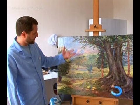 რესტავრირებული XX საუკუნის ფერწერული ტილო \"ქვიშხეთი\"