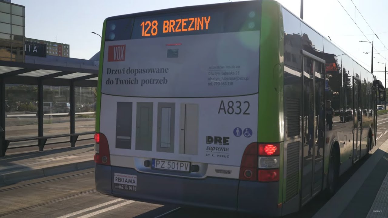 Poland, Olsztyn, bus 128 ride from Hala Urania to Osiedle Podgrodzie