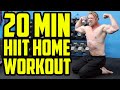20 min hiit home workout  no equipment  bodyweight only