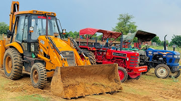 JCB 3dx Backhoe Loading Mud in Trolley | Eicher 380 | Swaraj 855| Mahindra Specs with Jcb 3x Machine