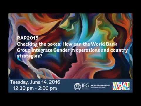 How can the World Bank Group integrate Gender in operations and country strategies?