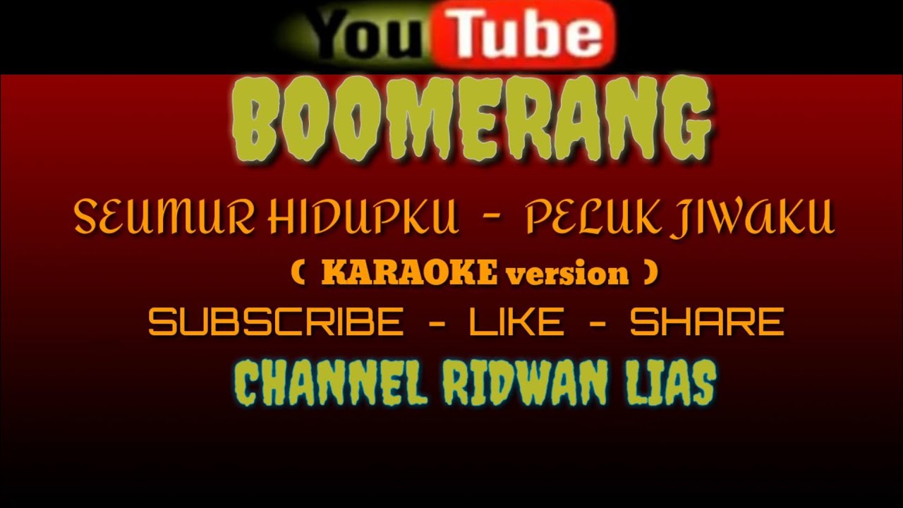 Karaoke Lagu Seumur Hidupku Peluk jiwaku Boomerang YouTube