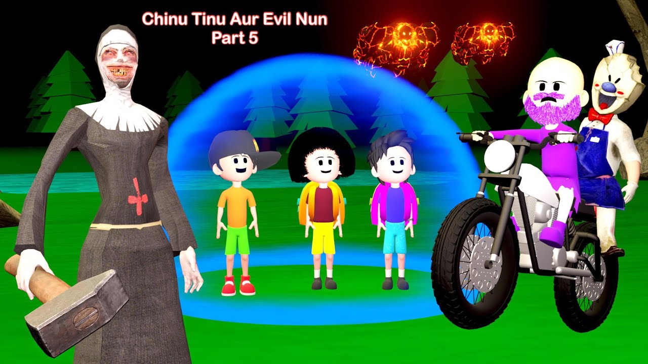 Chinu Tinu Aur Evil Nun Part 5  TINU KI SHAITANI  Gulli Bulli  Cartoon