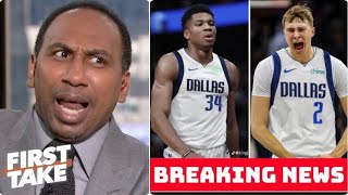 FIRST TAKE | Stephen A. reacts to Mavericks enter Giannis trade buzz after winning NBA Draft Lottery