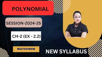 Polynomial |2024-25| | Class 10 Maths |Chapter 2( EXERCISE-  2.2|NEW NCERT|#ncertsolutions #newncert