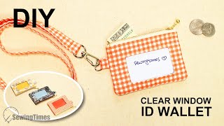 DIY CLEAR WINDOW ID WALLET | How to make vinyl window card holder [sewingtimes]