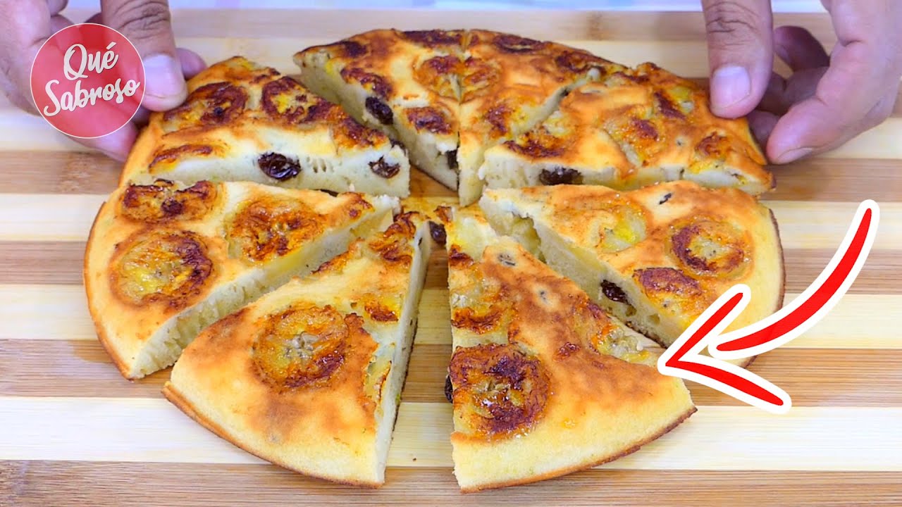 Bizcocho Pizza con 1 sólo plátano, Sin horno y en menos de 10 minutos!!!