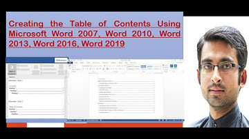 How to creat Table of Contents Using Microsoft Word 2010, Word 2013, Word 2016, Word 2019