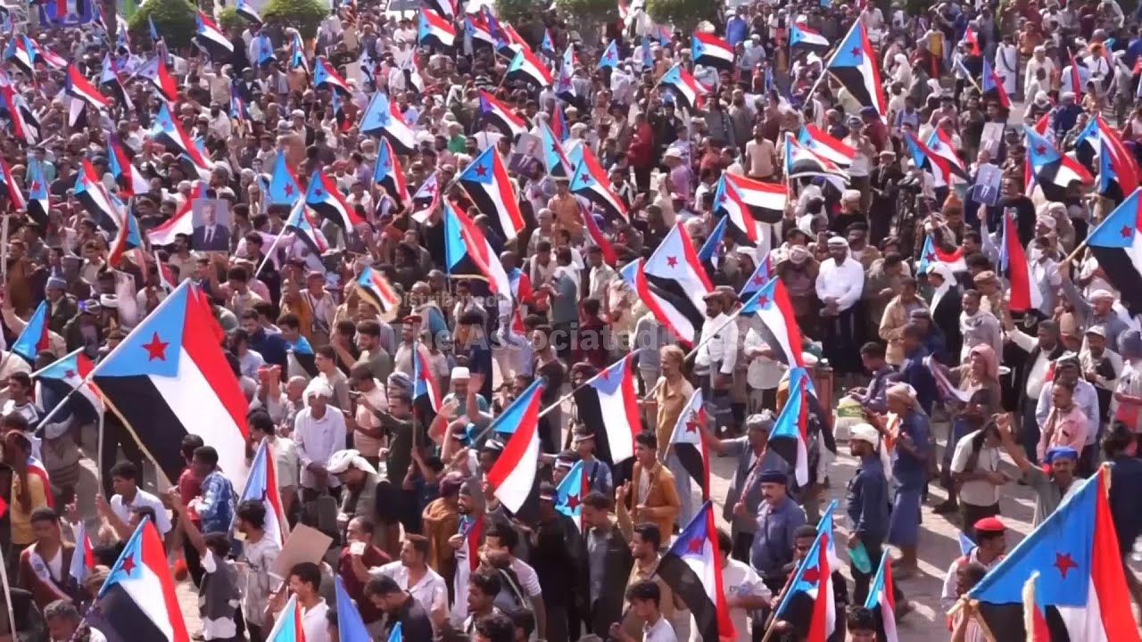 Protesters give thoughts as thousands gather in Yemen's Aden in support of UAE-backed separatists