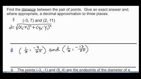 1.1 part 2 Examples using the distance formula