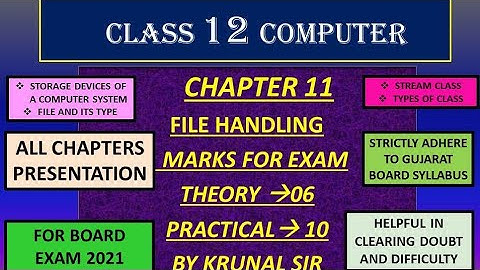 CLASS 12 COMPUTER CHAPTER 11 GUJARAT BOARD ENGLISH MEDIUM || FILE HANDLING CH 11 GSEB STANDARD 12