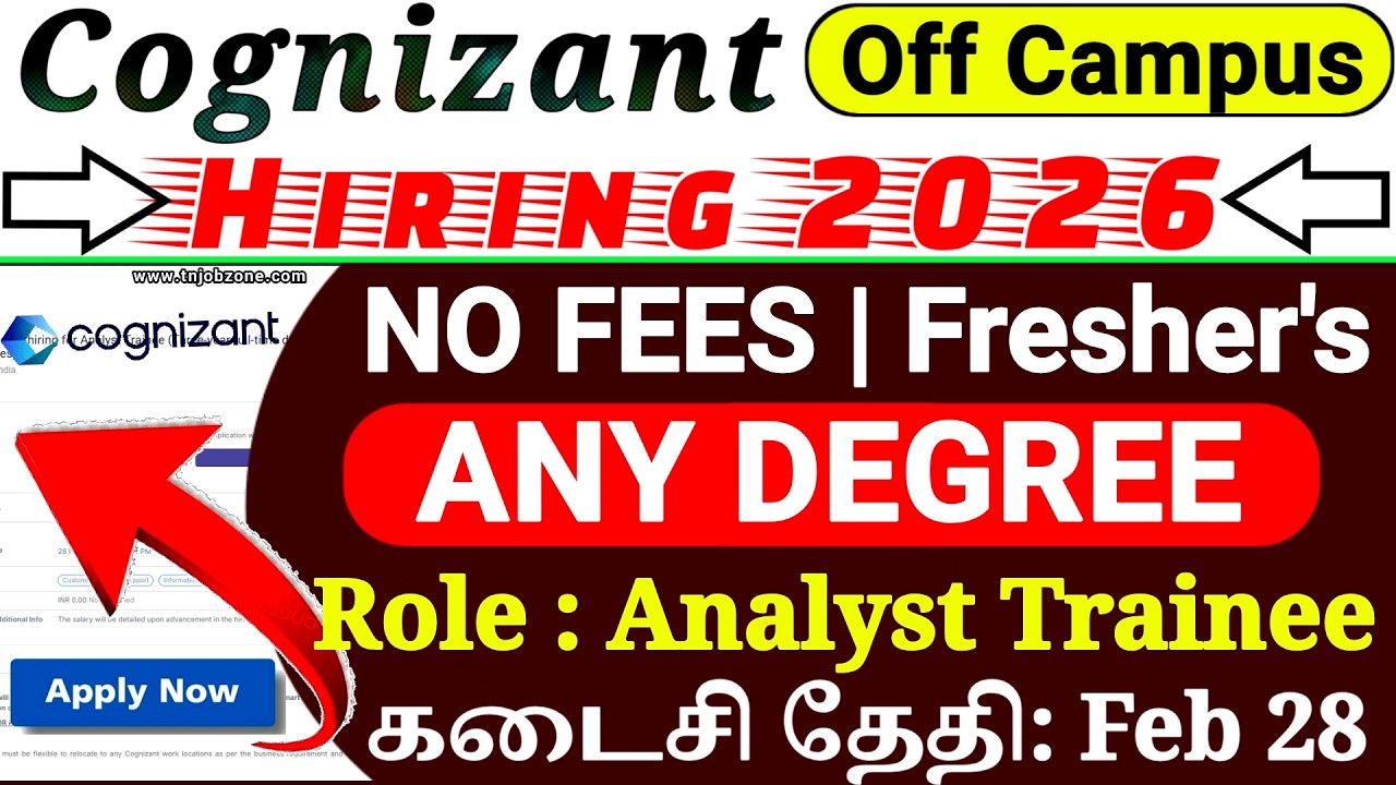 Cognizant Recruitment 2026 🔥 Analyst Trainee | Any 3 Year Degree | PAN ...
